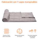 Amazon Basics - Manta de algodón con peso, para todas las estaciones, 6,8 kg, 120 cm x 180 cm (individual), gris oscuro