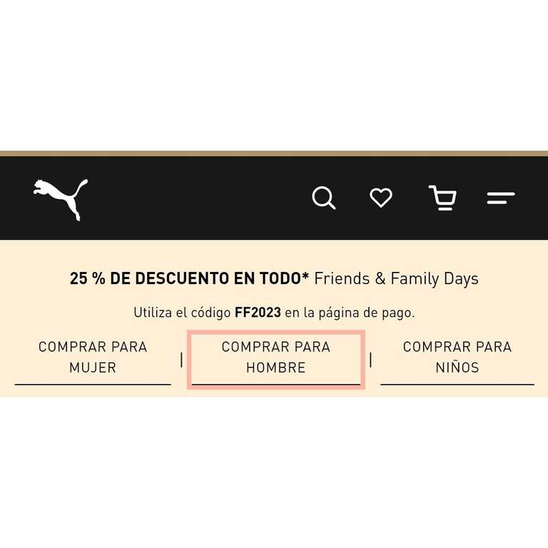 PUMA 25% EXTRA descuento - Friends and family days