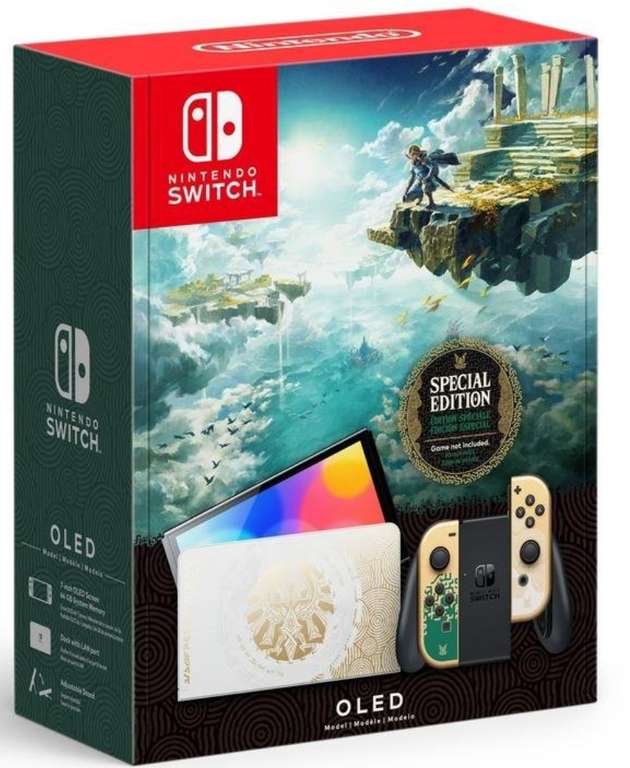 Nintendo Switch OLED Edición Especial The Legend of Zelda: Tears of the Kingdom Edition, Mando PRO, Funda