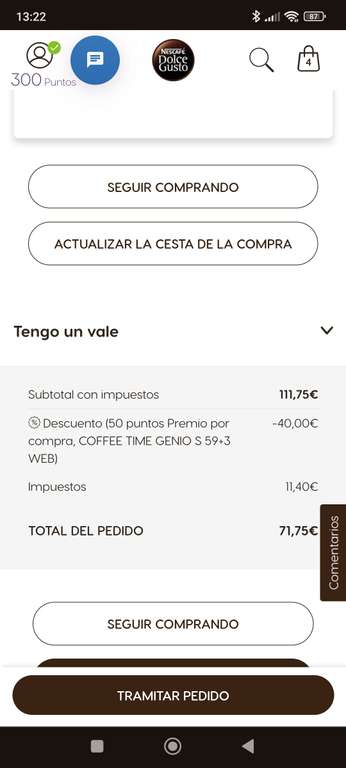 Cafetera Dolce Gusto + 3 cajas de café 59€+12'75€