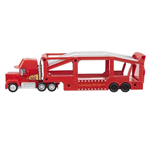 Mattel Cars Camión Mack transporta coches de juguete con rampa, capacidad para 12 coches, regalo para niños +3 años (HHJ54)