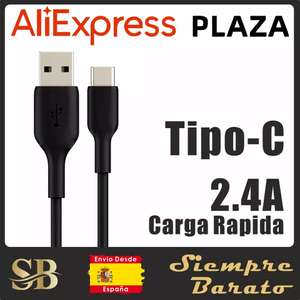 Cable Tipo C 2.4A de 1m. Envío desde España