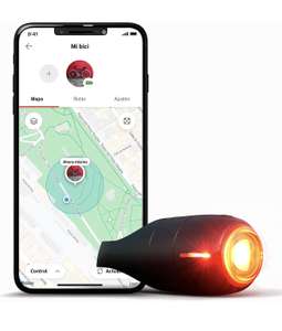 Curve Bike, Luz de Freno Trasera Inteligente para Bicicletas con Localizador GPS, Detección de Impactos, Alarma de Antirrobo