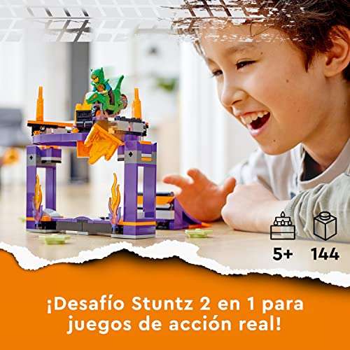 LEGO City Stuntz Desafío Acrobático: Rampa y Aro, Juguete 2 en 1, Moto de Dinosaurio, Mini Figura de Piloto