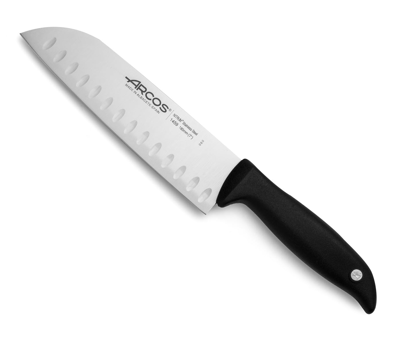 Arcos Cuchillo Santoku - Hoja Acero Inoxidable Nitrum y Hoja 180 mm con mango polipropileno negro