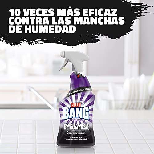 Cillit Bang Manchas de Humedad y Suciedad, potente limpiador juntas negras, baño, cocina, formato spray - Pack de 3 x 750 ml, total 2.25 L