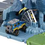 Matchbox Action Drivers Volcán Set de juego con pistas para coches de juguete con sonidos, incluye 1 vehículo,