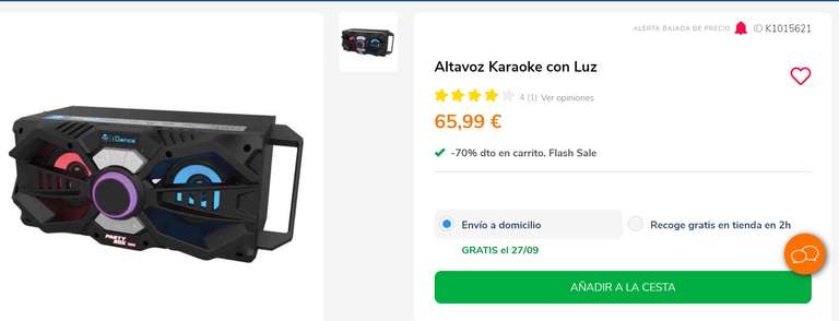 Altavoz Karaoke con Luz iDance 70% APLICADO EN CESTA y recogida gratis en tienda