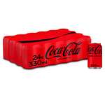 Coca-Cola Zero Azúcar - Refresco de cola sin azúcar, sin calorías - Pack 24 latas 330 ml