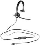 Logitech H650e Auriculares con Cable, Mono con Micrófono con Supresión de Ruido, USB, Controles Integrados