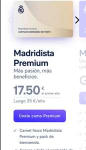 Carnet Madridista Premium (Pagando con paypal o cuenta bancaria)