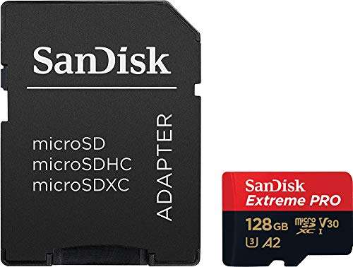 SanDisk 128 GB Extreme Pro Tarjeta de Memoria microSDXC + Adaptador SD + RescuePRO Deluxe