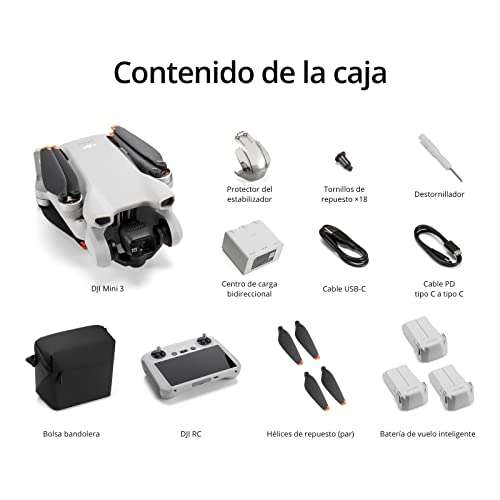 Pack DJI Mini 3 Vuela Más (DJI RC) – Dron Mini con cámara ligero y plegable con vídeo 4K HDR