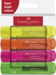 Faber-Castell 254644 - Pack de 4 Subrayadores Textliner 1546 - Tonos Neon