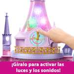 Mattel Disney Princess Castillo aventuras reales Casa de muñecas con dos pisos, muebles y accesorios, con luces y sonidos, juguete +3 años