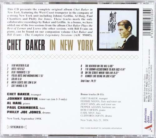 In New York Best of Chet Baker CD