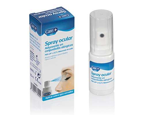 Care + Spray Ocular - alivio para ojos irritados, secos y rojos - 0,3% Hialuronato de socio - Adyuvante en conjuntivitis alérgicas- 10ml