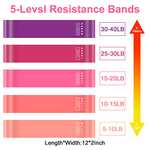 5 bandas elásticas con diferentes resistencias