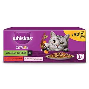 Whiskas Tasty Mix Comida Húmeda para Gatos Adultos Selección del Chef en Salsa en Bolsita 13x4x85g