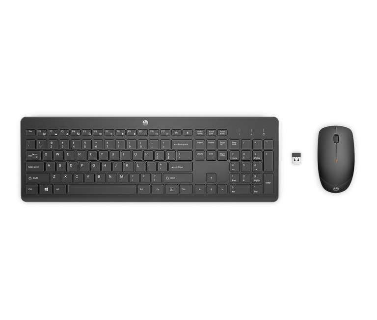 HP 230Teclado y Ratón Inalámbricos(1600 PPP, Batería hasta 16 Meses de Duración,Puerto USB-A,Indicadores LED,Windows Teclado QWERTY Español