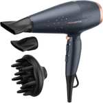 Secador de Pelo Rowenta Pro Power+ Stellar Hair Dryer CV7231, motor AC, tecnología iónica, 2 cabezales y difusor para rizos
