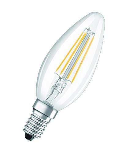3 x Osram Lámpara LED Base Classic B, en forma de vela con casquillo E14, no regulable, reemplaza 40 W