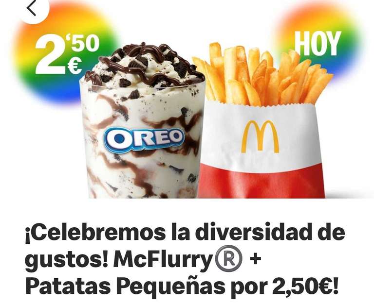 Celebrando la diversidad: patatas + McFlurry x 2,50€