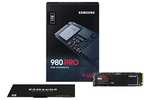 Samsung 980 PRO M.2 NVMe SSD (MZ-V8P1T0BW), 1 TB, PCIe 4.0, 7,000 MB/s