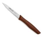 Arcos Serie Nova - Cuchillo Mondador - Hoja Serrada de Acero Inoxidable de 100 mm - Mango de Polipropileno Color marrón