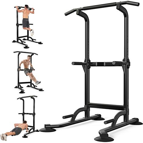 Estación de entrenamiento con pesas Power Tower - Altura ajustable (170–210 cm) - Capacidad de 200 kg - Barra de dominadas independiente