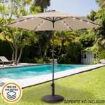 Sombrilla para jardín hexagonal 18 luces LED inclinable Aktive y protección UV50 (44,96€ con cupón bienvenida)