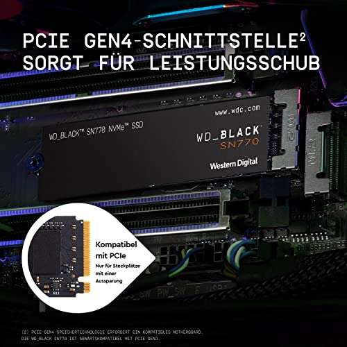 WD_BLACK 1TB SN770 M.2 2280 PCIe Gen4 NVMe Gaming SSD up to 5150 MB/s