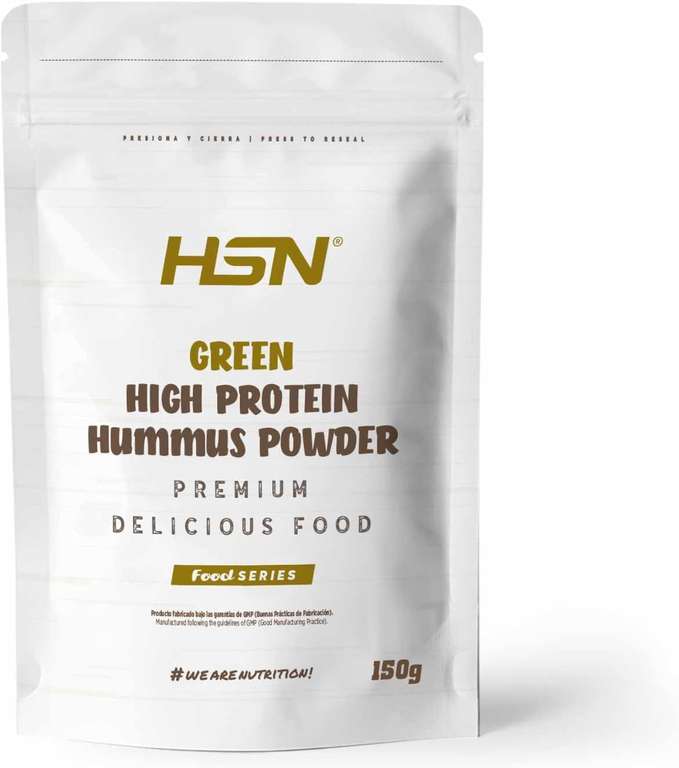 Hummus proteico en polvo HSN - Garbanzo y espinacas 500 gr