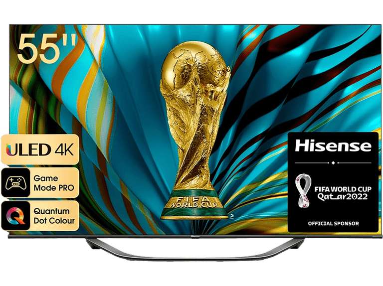 TV ULED 55" - Hisense 55U7HQ, VIDAA U6.0, HDR10+, Asistente de voz, Dolby Vision Atmos, HDR, Gris HDMI 2.1 120 Hz
