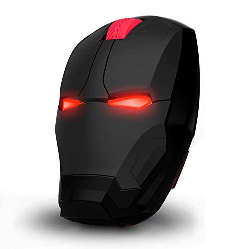 Ratones inalámbricos modelo Iron Man negro o dorado (15,98€)para computadora con receptor USB, 2.4G portátil