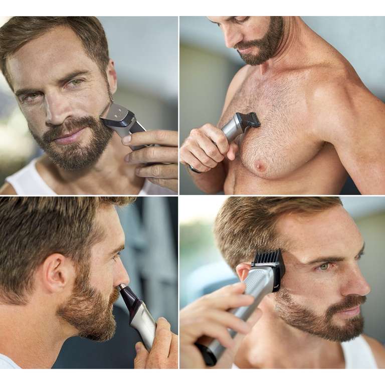 Recortadora 12 en 1 Philips Serie 9000, multibarbero barba, cuerpo y cortapelos con maquinilla de afeitar OneBlade