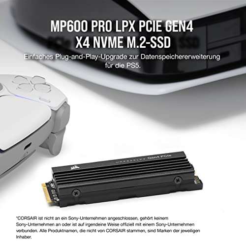 Corsair MP600 Pro LPX 2TB PCIe Gen4 M.2 SSD Optimizada para PS5