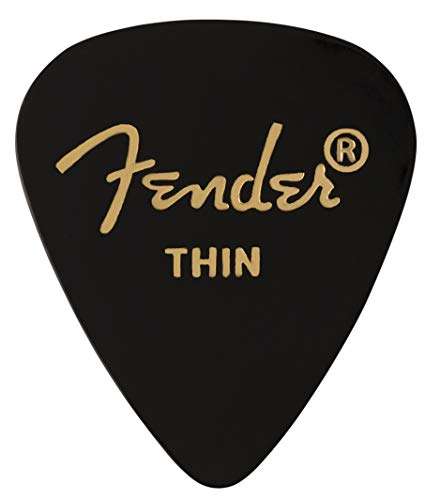 12 puas Fender 351 Shape Classic (forma 351, grosor fino, color negro)