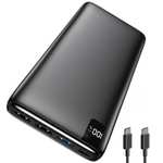 Powerbank 20.000 mAh 22,5W con carga rápida PD3.0/QC4.0, USB-C entrada/salida y pantalla LED (Negro o Verde)