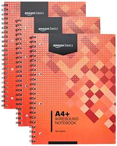 Cuaderno A4 espiral, 100 hojas, 80 GSM (paquete de 3)