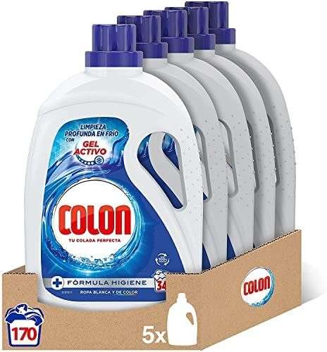 Colon Gel Activo - Detergente para lavadora líquido, pack de 5