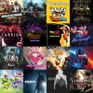 Disco Elysium, Darkest Dungeon, It Takes 2,Pang Adventures,Kena,Catherine,Cuphead,DragonBall,Carrion,Messenger,Mass Effect,Need4Speed