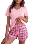 Pijamas Mujer Verano Corto Conjunto de Pijama de Algodón Manga