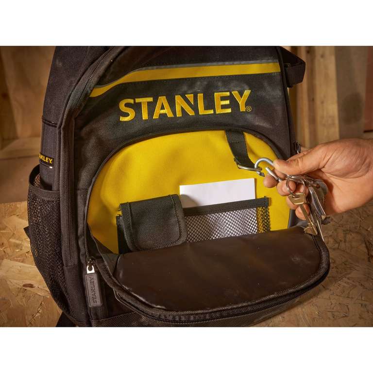 STANLEY STST1-72335 Bolsa Portaherramientas, Compartimento laptop, Respaldo acolchado, Color Negro/ Amarillo, 30.5 x 47.5 x 18.5cm.