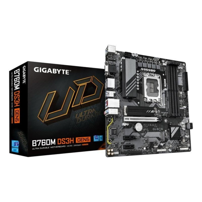 Placa Base GIGABYTE B760M DS3H GEN5 B760 Express LGA 1700 micro ATX DDR5 PCIe 4.0 2.5GbE