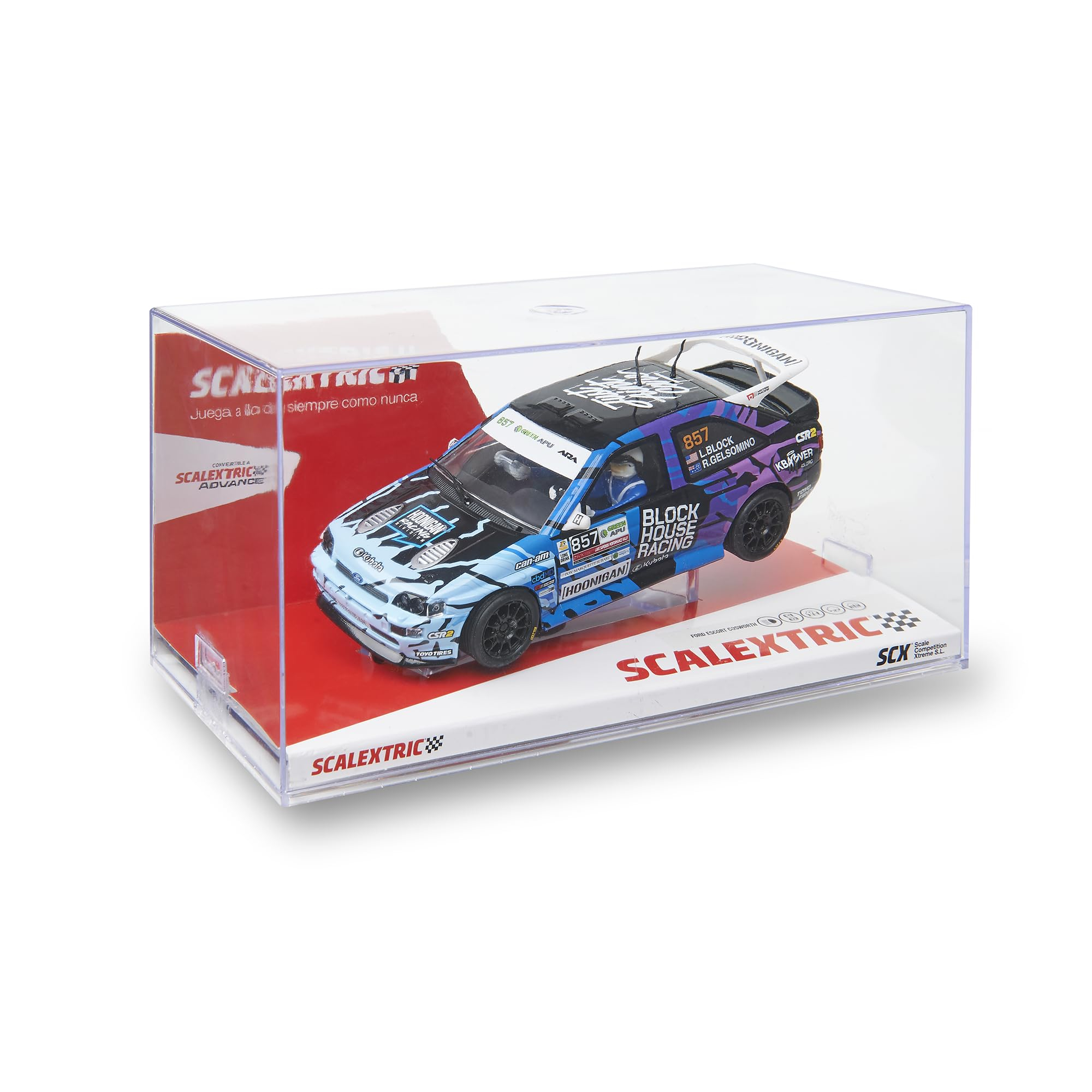 SCALEXTRIC - Coche de Carreras Original - Coche Slot Escala 1:32 (Ford Escort Cosworth - Lia Block)