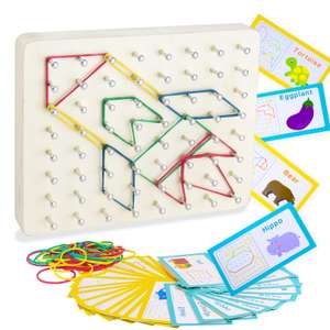 Juego de lógica y geometría en madera, juguete educativo Montessori