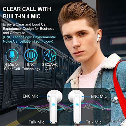 Auriculares Inalambricos, Bluetooth y deportivos con Mini Estuche de Carga