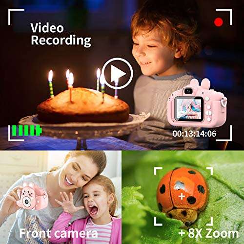Hangrui Cámara Digital para Niños,Cámaras para Niños Cámara Fotos Infantil con 32GB