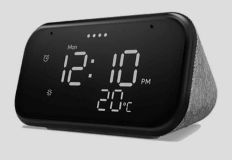 Reloj despertador inteligente - Lenovo Smart Clock Essential con Asistente de Google, 4 GB RAM, Bluetooth y WiFi, Flash 4GB, Gris